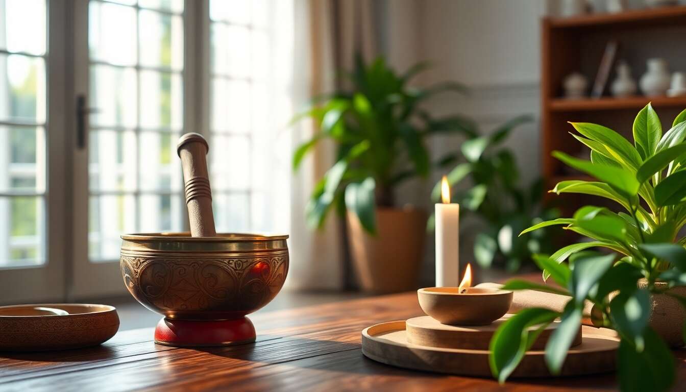 Utilisation du bol tibétain en relaxation