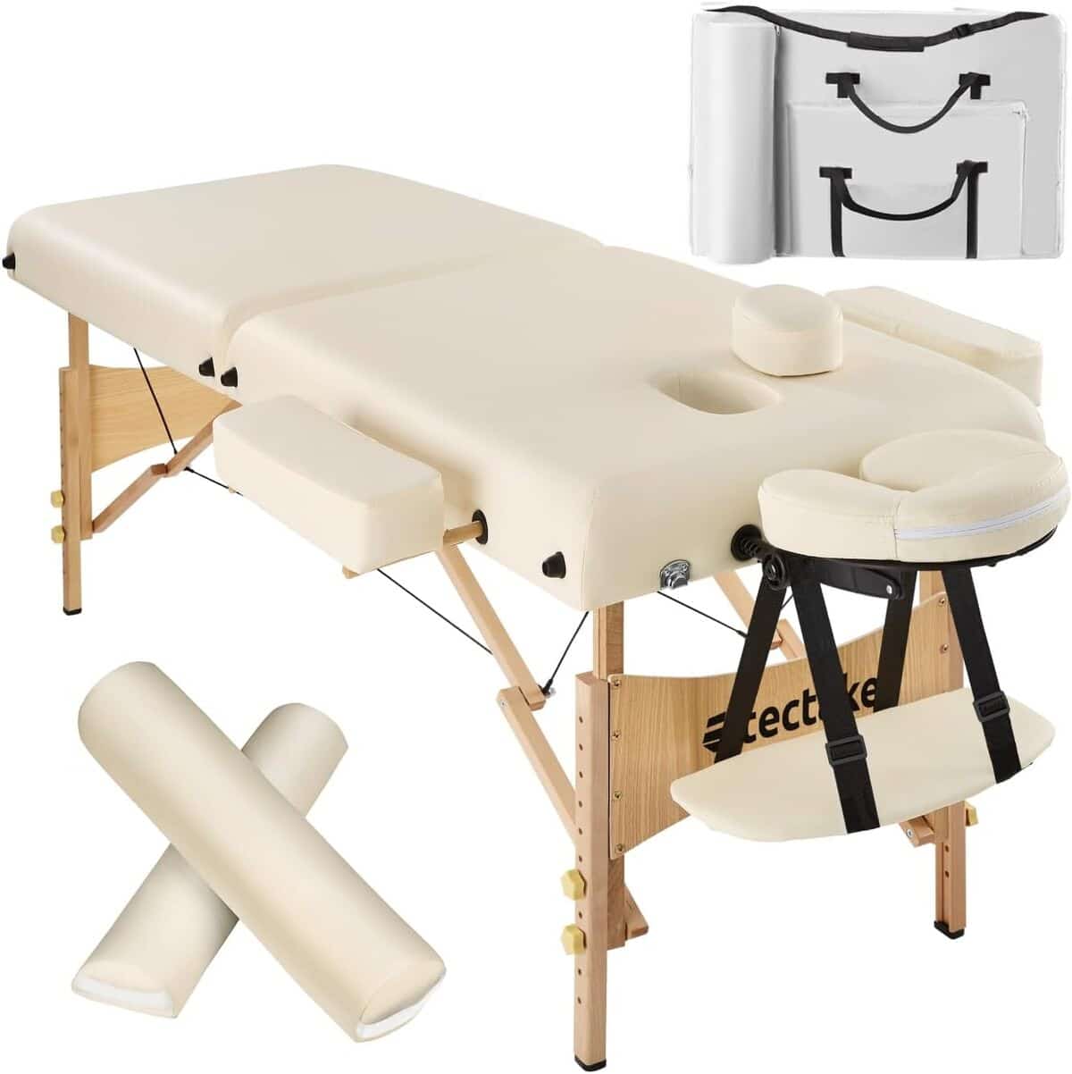 Test de la table de massage pliable professionnelle TecTake 2 zones - ergonomie et portabilité