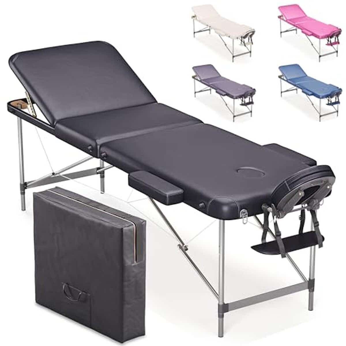 Test : table de massage BELTOM® 3 zones portable en aluminium - noir