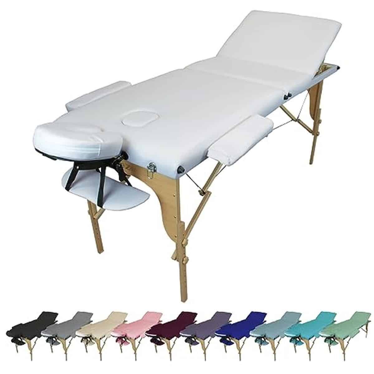 Test de la table de massage Vivezen pliante 3 zones en bois