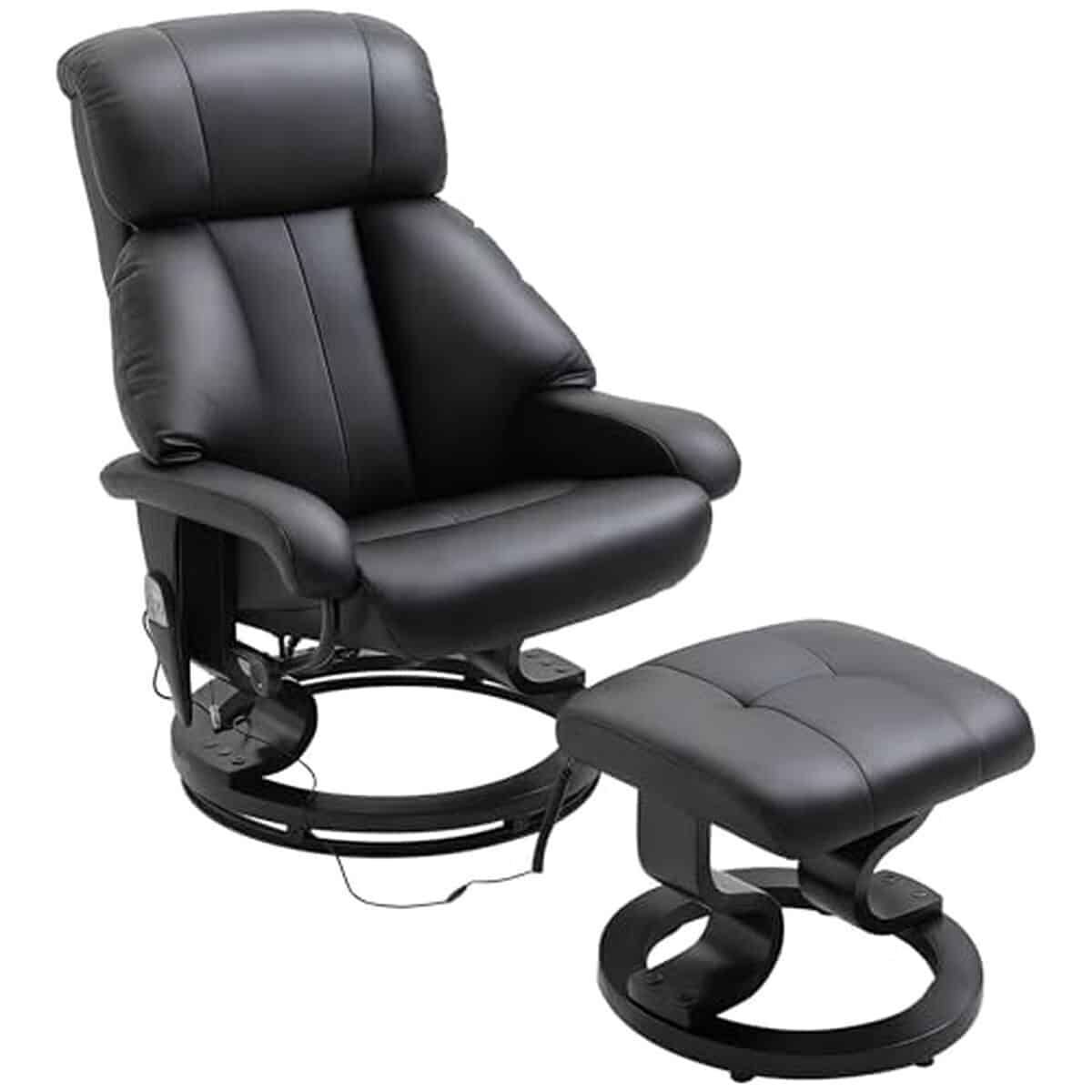 Test du fauteuil de massage HOMCOM avec repose-pieds, similicuir noir