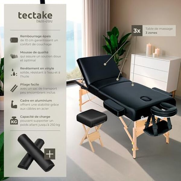 Optimisez vos séances de détente avec notre test approfondi de la table de massage pliante 3 zones TecTake® en bois. Confort, praticité et design sont au rendez-vous.