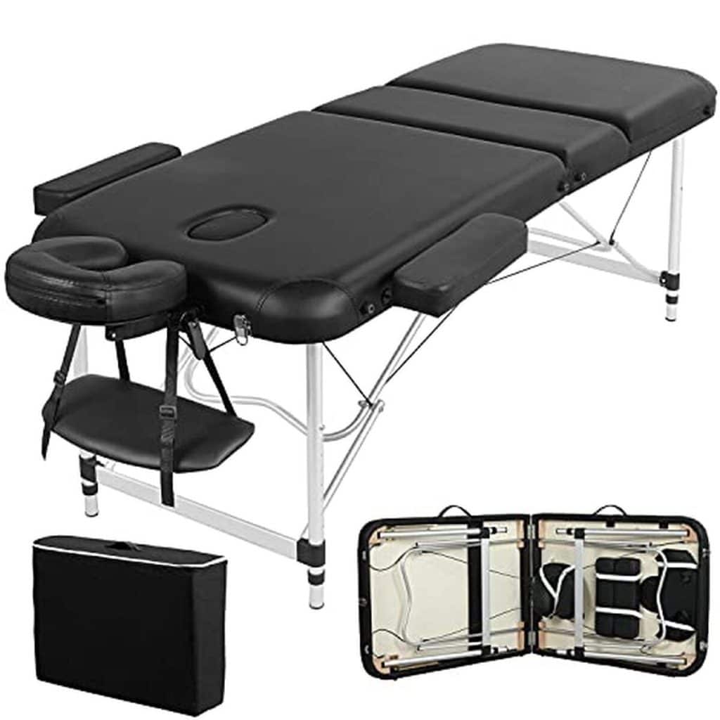 Test de la table de massage pliante Yaheetech alu 3 sections